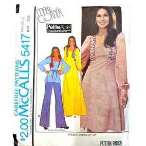 Vintage 1977 McCalls dress/top sewing pattern